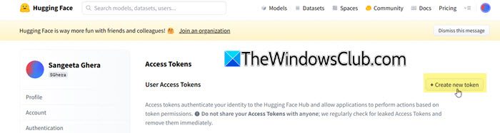 create new token