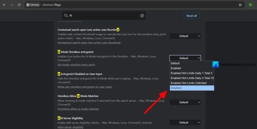 How to disable all AI features in Chrome browser on PC