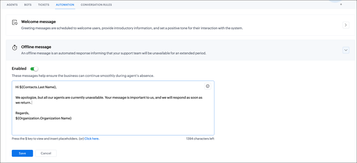 enable auto responder messages
