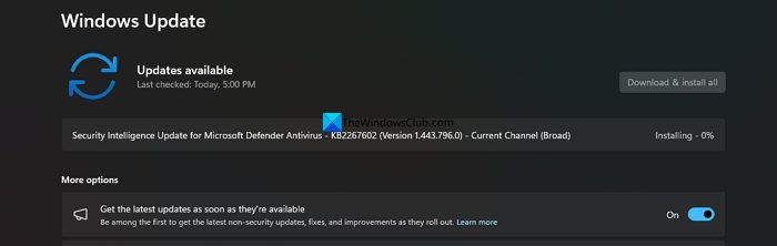 latest windows update
