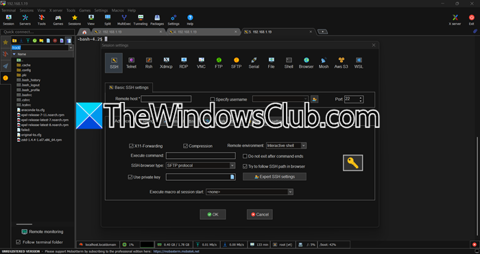 Access VM remotely through PuTTy or MobaXterm