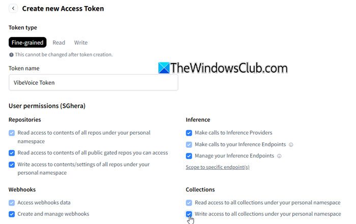 token permissions