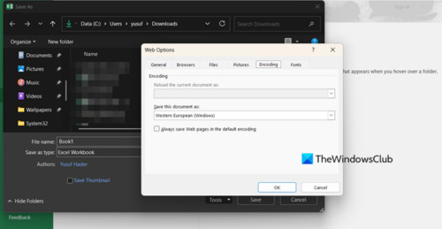 How to change Encoding in Excel or Word
