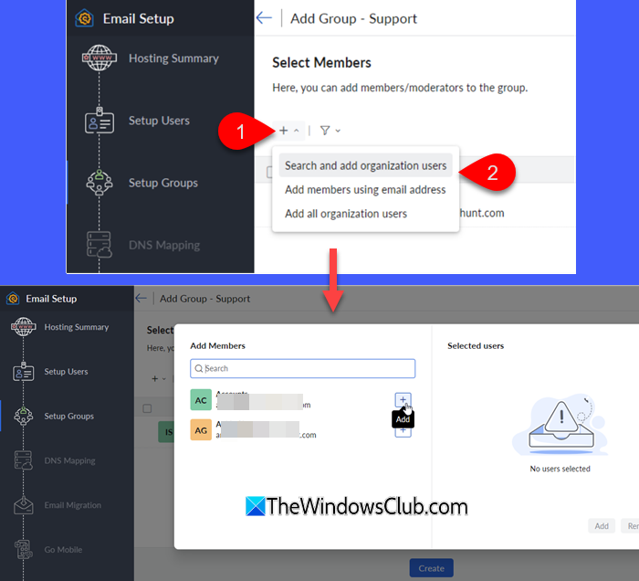 Add users in group Add users in group