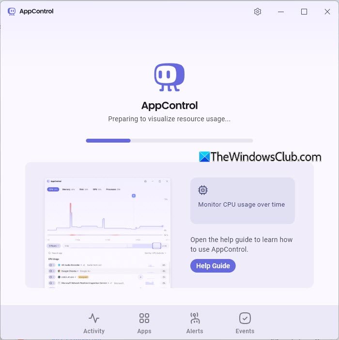 AppControl first launch AppControl first launch