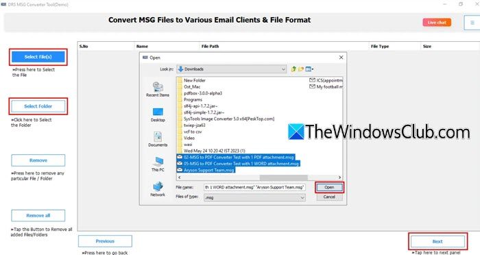 DRS Softech MSG Converter DRS Softech MSG Converter