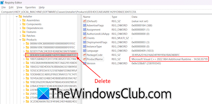 Delete Microsoft Visual C++ Registry Key Delete Microsoft Visual C++ Registry Key