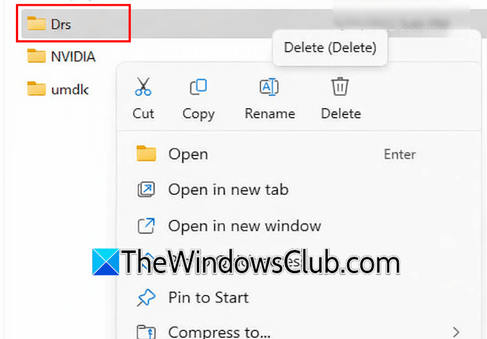 Delete the files inside the DRS folder Delete the files inside the DRS folder