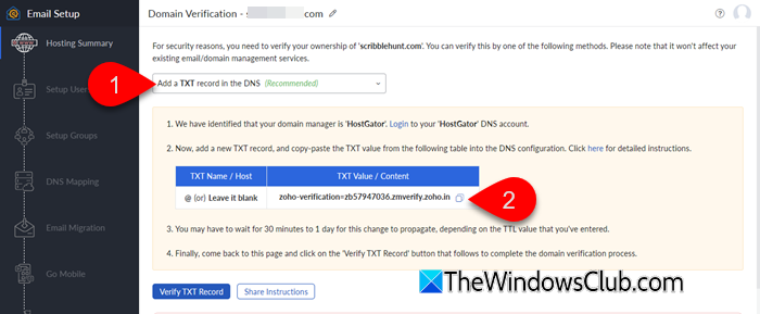 Domain verification Domain verification