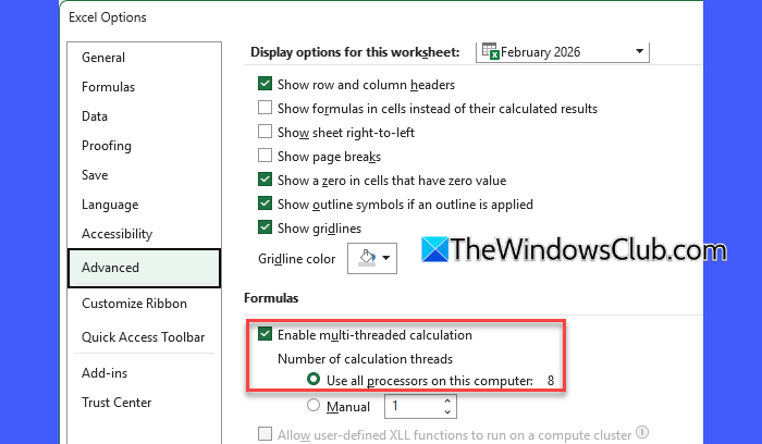 How to speed up calculating threads in Excel