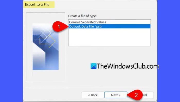 Export in Outlook Export in Outlook
