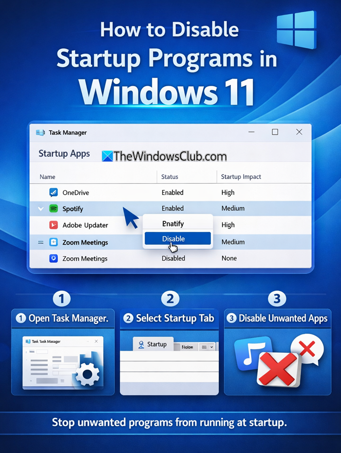 How to disable Startup Programs and Apps in Windows 11