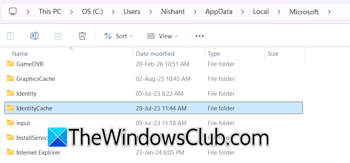 IdentityCache folder