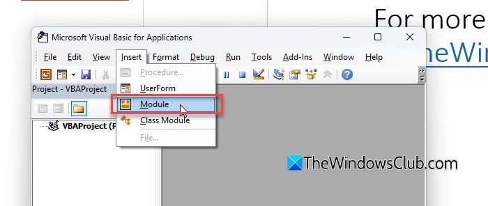 Insert Module Insert Module