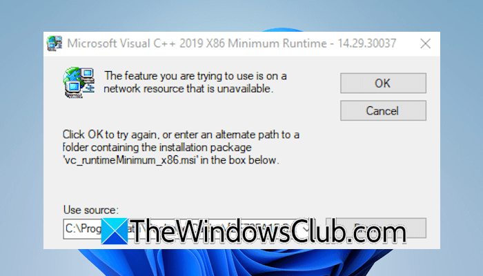 Microsoft Visual C++ Minimum Runtime error