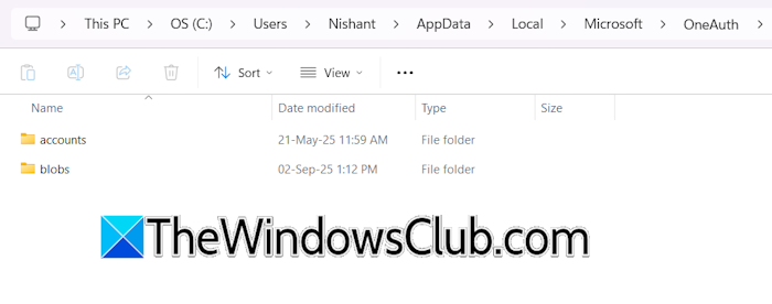 OneAuth folder
