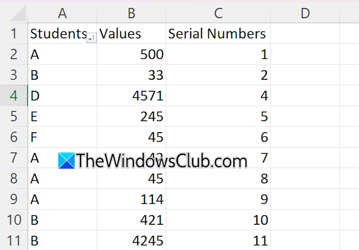 Sorting data with serial numbers Sorting data with serial numbers