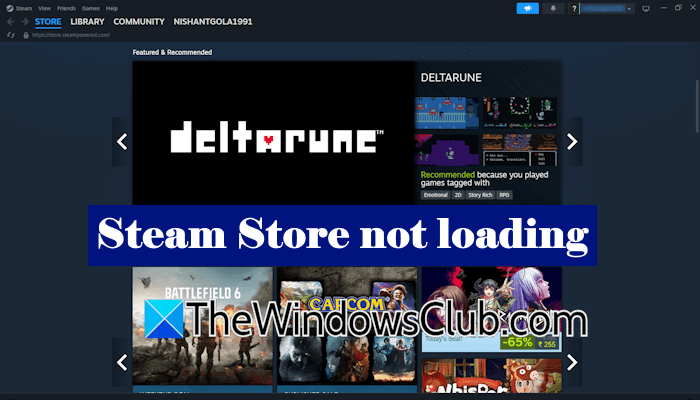 Steam Store not loading