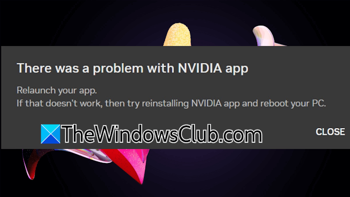 There was a problem with NVIDIA app