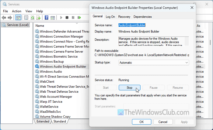 Windows Audio Endpoint Builder High CPU