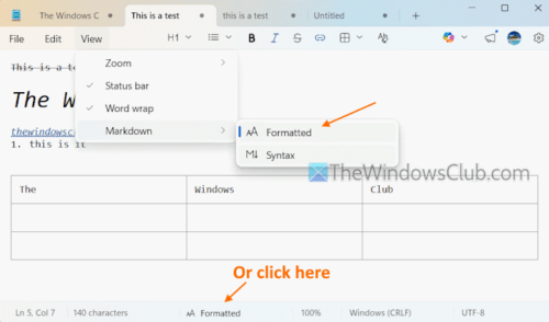 How to use Markdown in Notepad