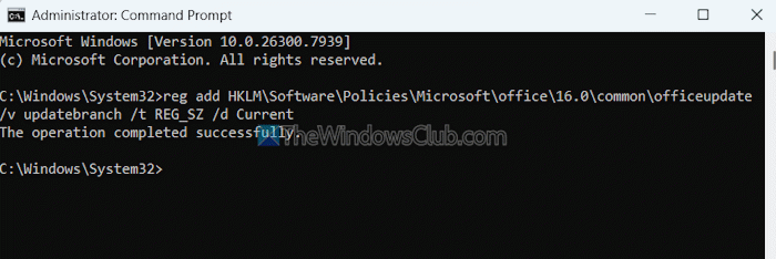 switch outlook channel command