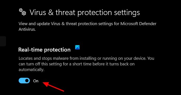 turn off real time protection