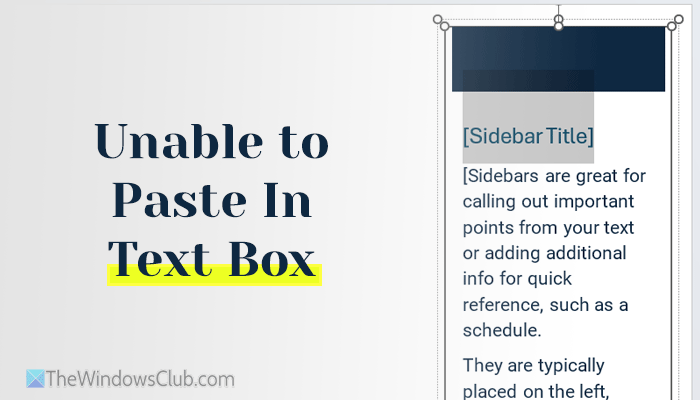 Unable to paste text in Text Box in Word and PowerPoint