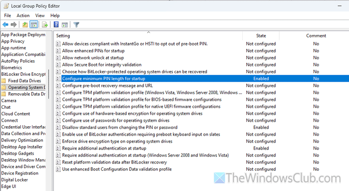 Unable to set BitLocker password in Windows 11