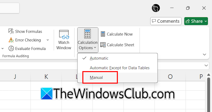 Disable automatic calculation in Excel Disable automatic calculation in Excel