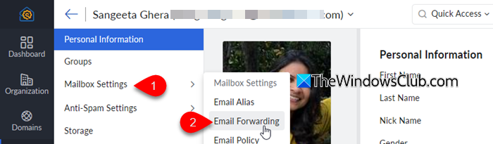 Email Forwarding in Admin Console Email Forwarding in Admin Console