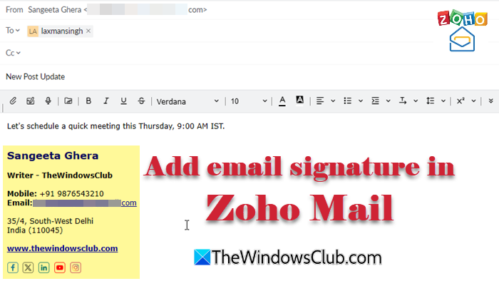 How to add email signature in Zoho Mail