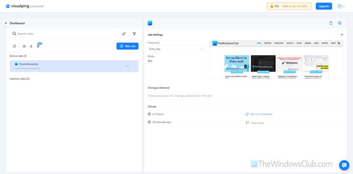 Monitor website changes automatically via AI tools