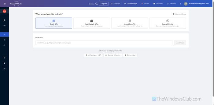Monitor website changes automatically via AI tools