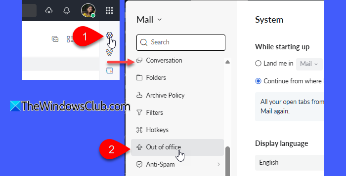 Out of office setting Out of office setting