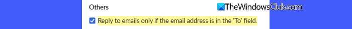 Reply to emails only if Reply to emails only if