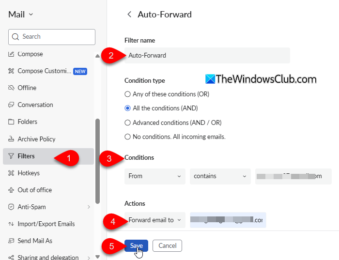 Set up conditional email forwarding Set up conditional email forwarding