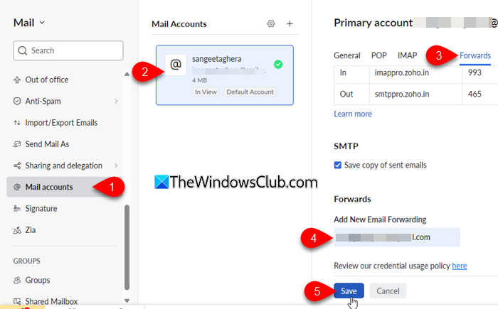 Set up email forwarding as a User Set up email forwarding as a User