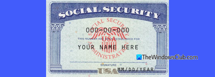 Social Security Number Template