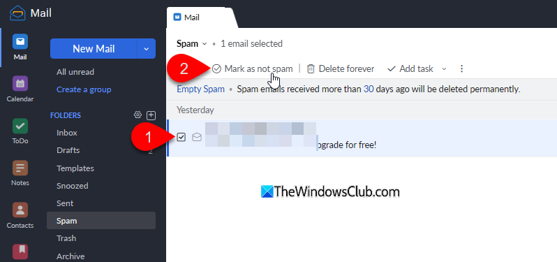Spam emails in Zoho Spam emails in Zoho