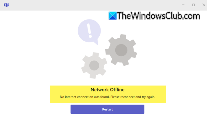 Teams No internet connection was found