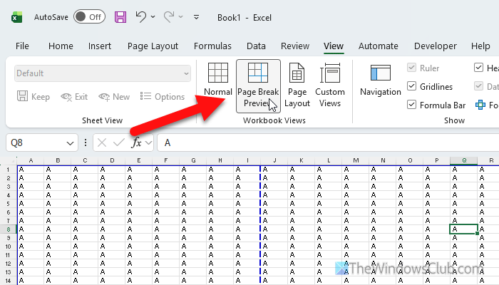 Unable to specify pages to print in Excel