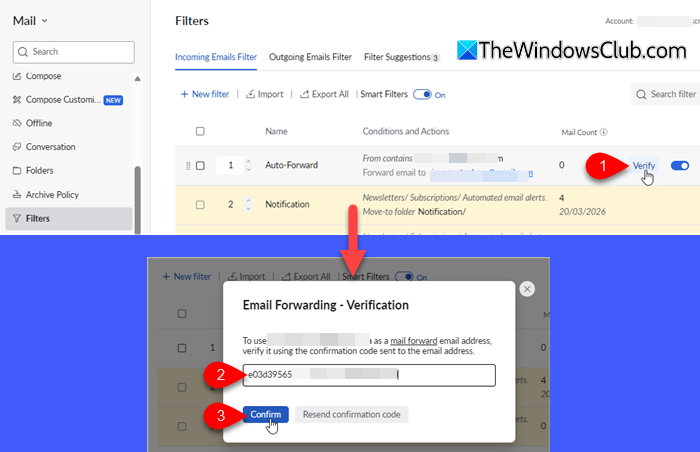 Verify conditional email forwarding Verify conditional email forwarding
