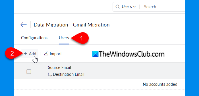 Add users for data migration Add users for data migration