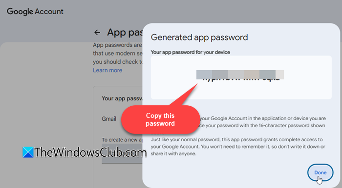 App password in Gmail App password in Gmail