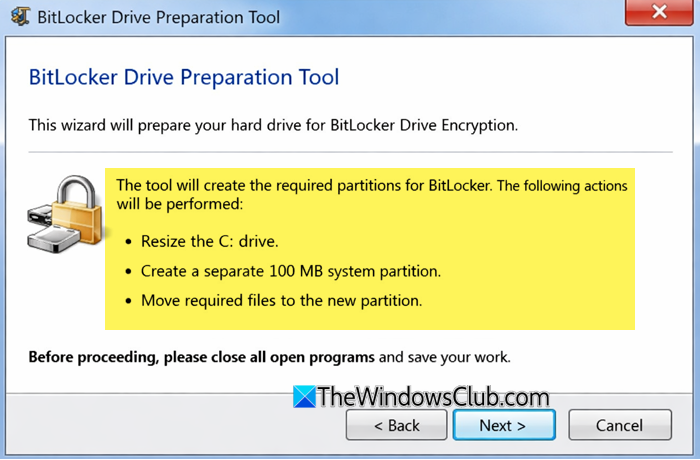BitLocker Drive Preparation Tool