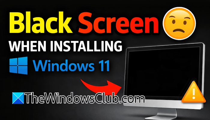 Black screen when installing Windows