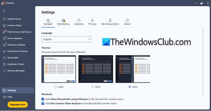 CCleaner 7 Settings