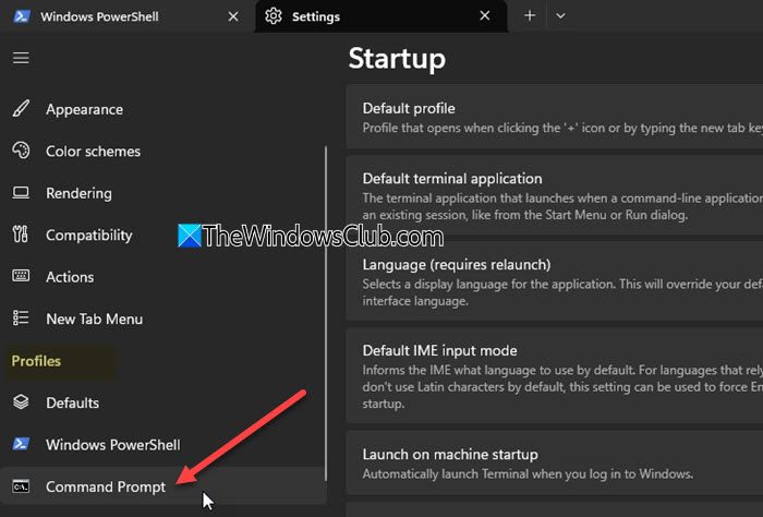 CMD in Terminal-profielen