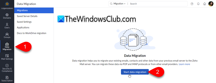 Data Migration in Zoho Mail Data Migration in Zoho Mail
